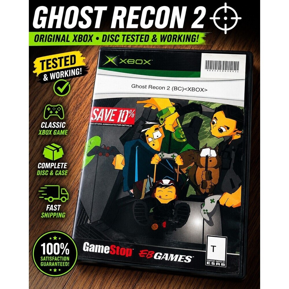 Tom Clancy's Ghost Recon 2 Original Xbox Game Complete Disc Tested GameStop Case